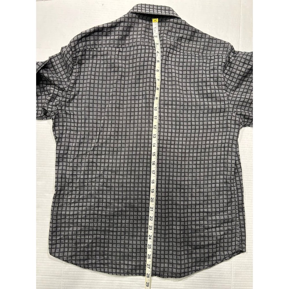 Untuckit Mens Black Gray Long Sleeve‎ Button Up Shirt Size Medium - Picture 5 of 9